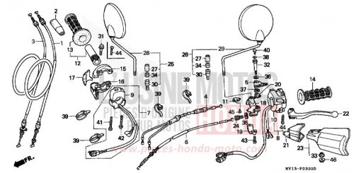 LEVIER DE GUIDON/COMMUTATEUR/CABLE XRV750P de 1993
